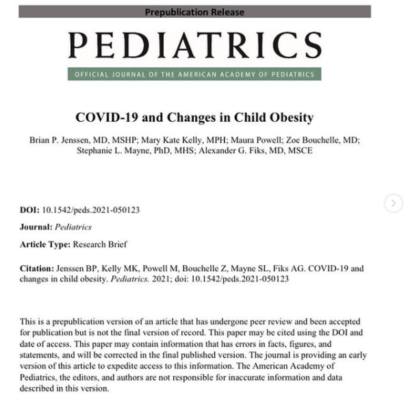 Covid-19 e o agravamento na obesidade infantil
